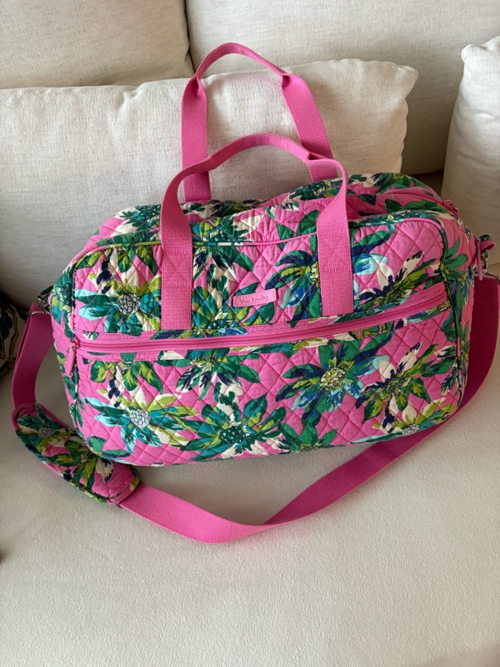 Vera Bradley weekender bag, beautiful floral pink print